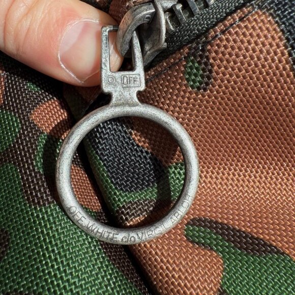 Off-White Green Camouflage Arrow Print Backpack - Picture 8 of 16